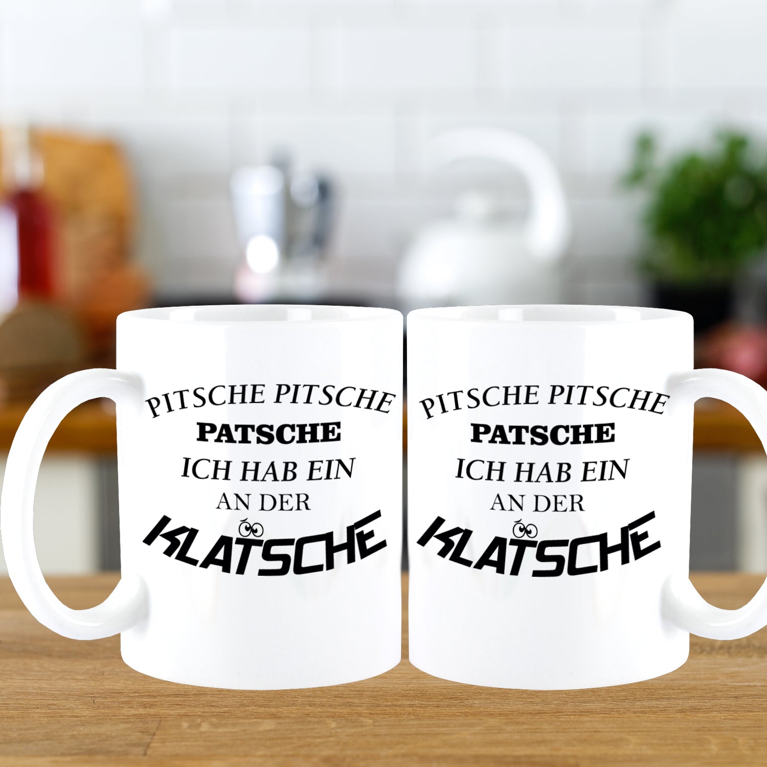 FUNNYWORDS® Pitsche Patsche Lustiger Kaffeebecher