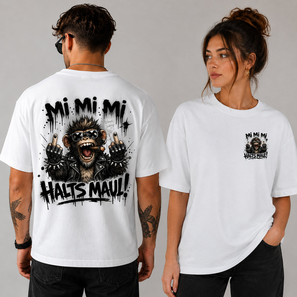 Mi Mi Mi Halts Maul Ape Shirts   – Streetstyle Affen Shirt Unisex Premium T-Shirt