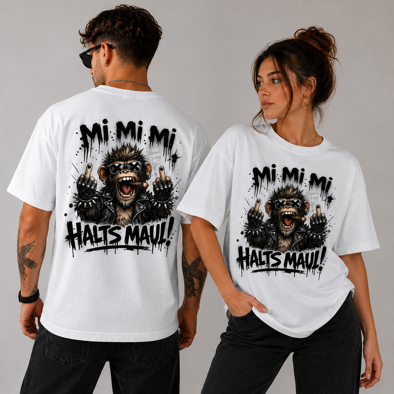 Mi Mi Mi Halts Maul Ape Shirts   – Streetstyle Affen Shirt Unisex Premium T-Shirt