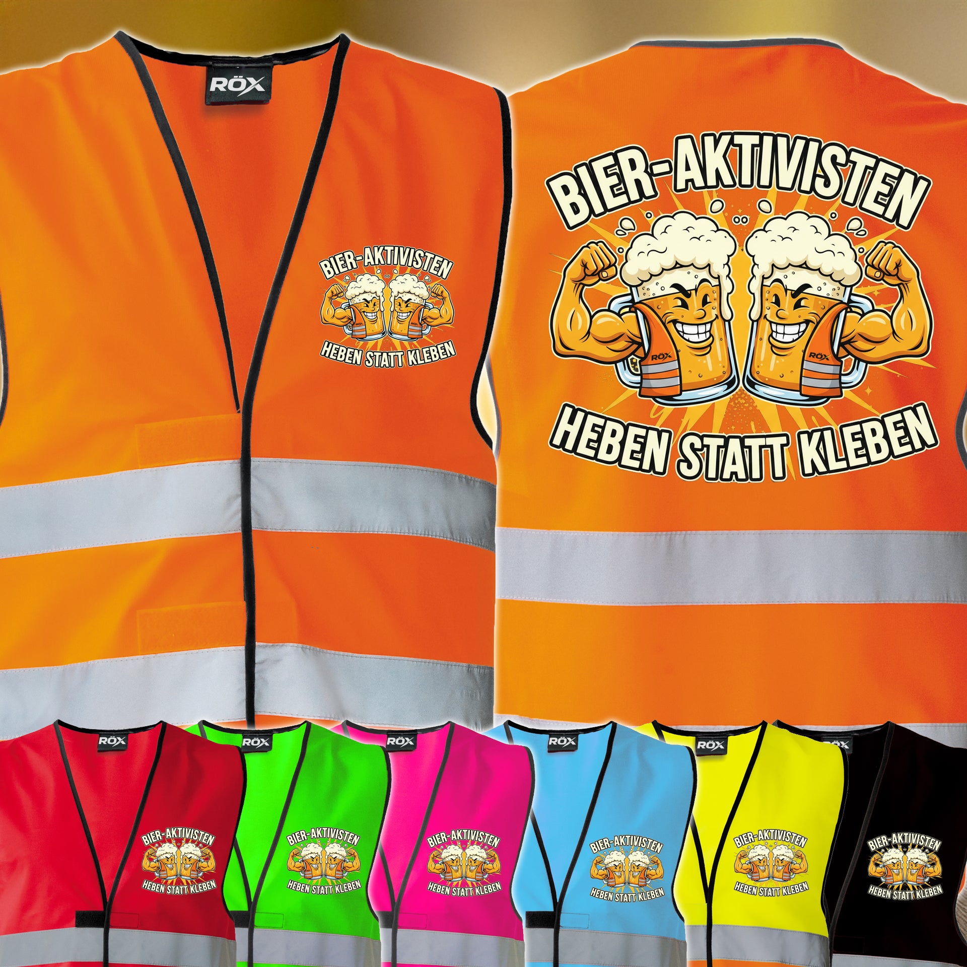 Bieraktivisten - Heben statt Kleben, Eskalations Warnweste TREND Karneval JGA