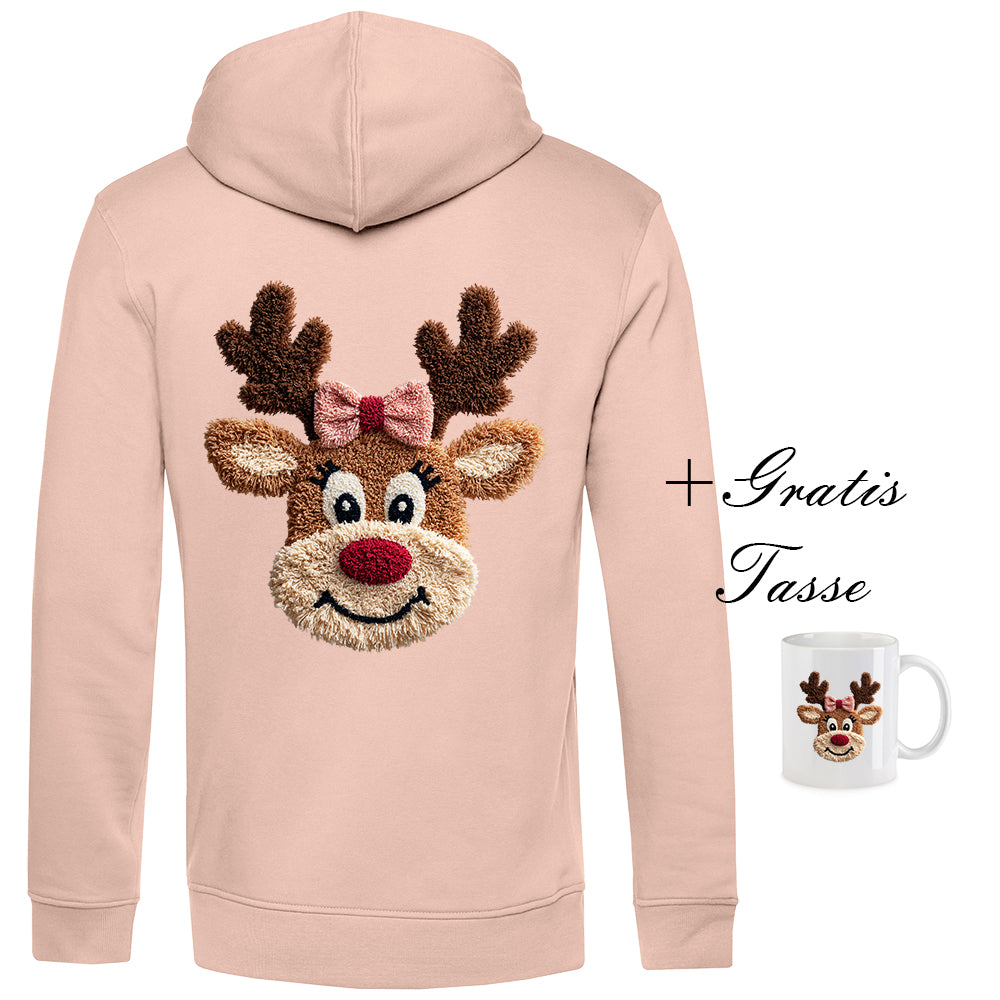 Rentier-Girl Hoodie  + Gratis Tasse