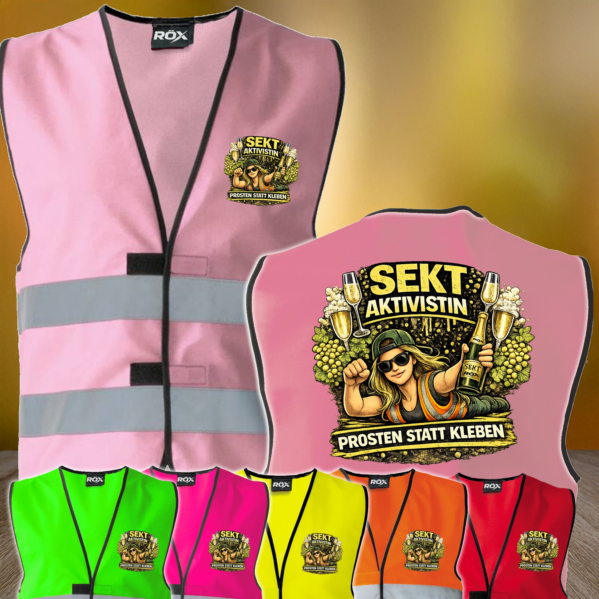 Sekt Aktivistin  - Prosten statt Kleben Premium, Warnwesten JGA  Frauentag