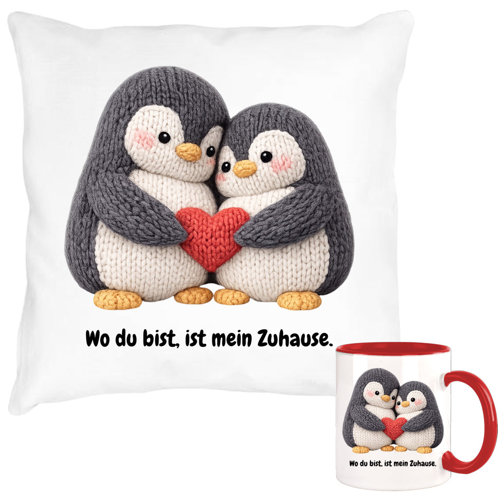 Wo Du bist ist mein Zuhause  Kissen + Tasse Partner Geschenk