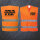 Freiwillige Feuerwehr Warnweste FW1500 Orange in 10 Gr&ouml;&szlig;en mit Stadtnamen