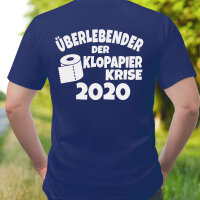 Funnywords&reg; &Uuml;berlebender der Klopapier Krise 2020 - Backprint - T-Shirt XS-5XL