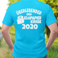 Funnywords® Überlebender der Klopapier Krise 2020 - Backprint - T-Shirt XS-5XL