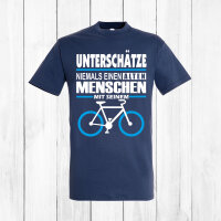 Funnywords&reg; Alter Mensch mit Fahrrad T-Shirt  S-3XL