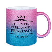Glitzertasse Ich bin eine Prinzessin Kaffeebecher aus Glitzer