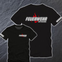 Feuerwehr Flammen T-Shirt FW2505 beidseitig Wunschstadt +...