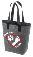 Team Gassi - Dream Team - Filz Shopper Tasche - für Hundeliebhaber und Gassi geher