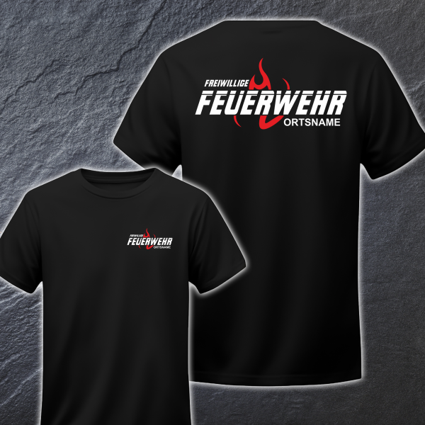 Freiwillige Feuerwehr T-Shirt FW2510 beidseitig Wunschstadt - Wunschname