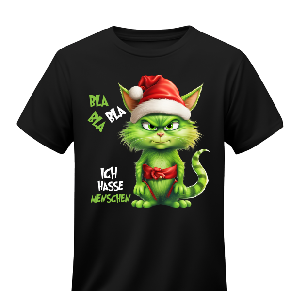 Green Cat Bla Bla Bla - Ich hasse menschen -  T-Shirt
