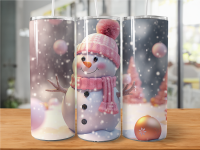 X-MAS little Snowman Pink - Tumbler Edelstahl Trinkflasche