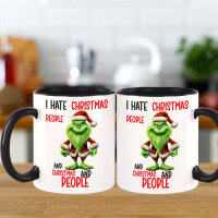 Green Santa - I hate Chistmas and People - Kaffeetasse...