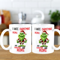 Green Santa - I hate Chistmas and People - Kaffeetasse Teetasse