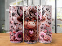 Sweet Cute Highland Cow Valentinstag Tumbler Edelstahl Trinkflasche in 5 Motiven