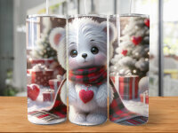 Sweet Cute White Teddy Valentinstag Tumbler Edelstahl Trinkflasche in 5 Motiven
