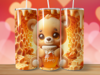 Valentinstag Cute Bear Holding Honey in 3 Motiven
