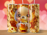 Valentinstag Cute Bear Holding Honey in 3 Motiven